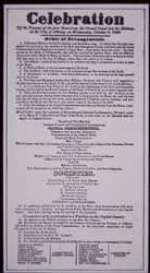Erie Canal: Key Part of the New York State Canal System; Broadside of 8th October 1823 Celebrating Its Opening (Completed in 1825)