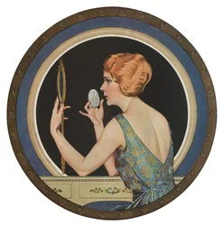Flapper Applying Makeup in a Mirror