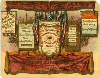 For God and Home and Native Land... Womans Christian Temperance Union, Battle Flags of the White Ribbon Army, 1885