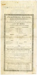 Franklin House Wine list for May 23, 1844