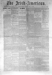 Front page of The Irish-American, published in New York, 4th November, 1876