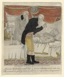 G. Washington in his last illness, attended by Drs Craik and Brown, pub. c.1800