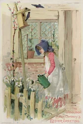Girl with Green Watering Can
