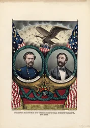 Grand banner of the radical democracy, for 1864, pub. by Currier & Ives, 1864