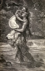 Hiawatha and Minnehaha, illustration from the poem 