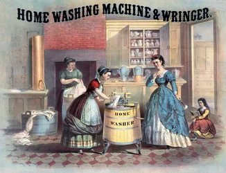 Home Washing Machine and Wringer, c.1869