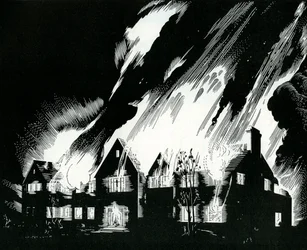 House Engulfed in Flames