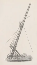 Illustration of Hose Elevator and Truck No. 1 from the Report of the Board of Police in the Fire Department to the Common Council of the City of Chicago, 1872