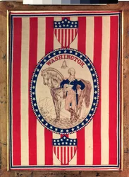 Kerchief Depicting a Full-Length Equestrian Portrait of George Washington