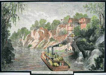Loading the steamboat with cotton bales from a plantation