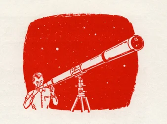Man with Telescope Looking at the Stars