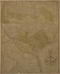 Map of Texas with Parts of the Adjoining States