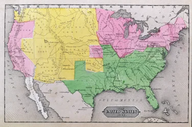 Map of the United States in 1861, from 