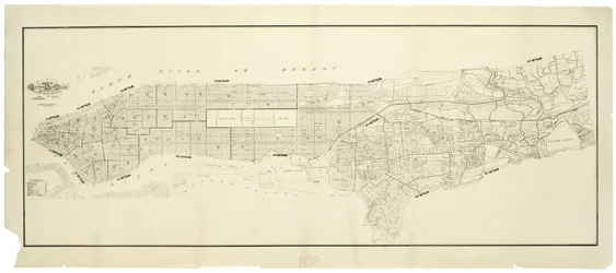 Map of the city of New York, made under the direction of the Commissioners of the Metropolitan Fire Department, showing the location of buildings in the possession and use of the Metropolitan Fire Department and of the Metropolitan Police Department