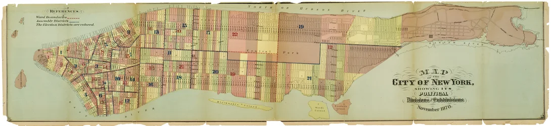 Map of the city of New York, showing its political divisions and subdivisions