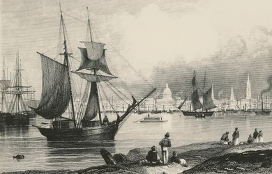 New Orleans in Louisiana, engraving, United States of America