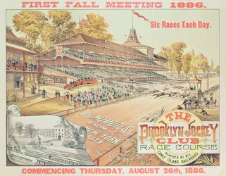 Poster Advertising The Brooklyn Jockey Club Race Course, 1886