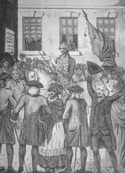 Reading the Declaration of Independence to the public in 1776