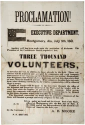Recruitment Broadside Requesting Three Thousand Volunteers, 9th July 1861