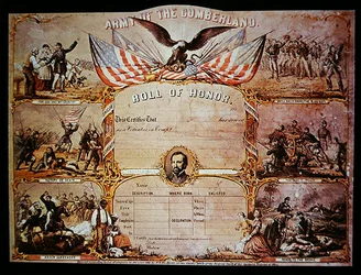 Roll of Honor certificate issued to men who served in the Federal Army of the Cumberland