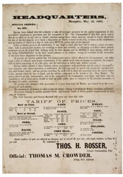 Special Order No. 357 Publishing Food Prices to Prevent Speculation, 23 May 1862