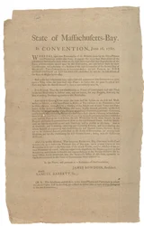 State of Massachusetts in Convention, State Constitution, 16th June 1780