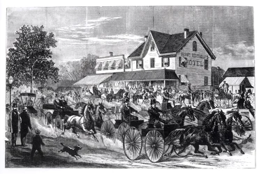 Street Scene in New York, illustration from New York in the Nineteenth Century