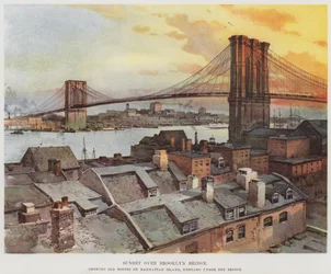 Sunset over Brooklyn Bridge