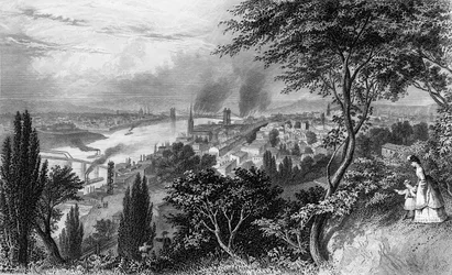 The City of Cincinnati, Ohio, from Picturesque America Volume II, printed New York 1872
