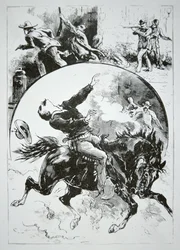 The Dalton Gang, shot down by the irate citizens of Coffeyville, from the 
