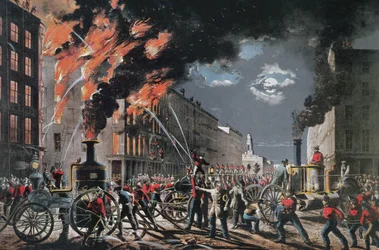 The Life of a Fireman (New York Volunteer Fire Department), published by Currier & Ives