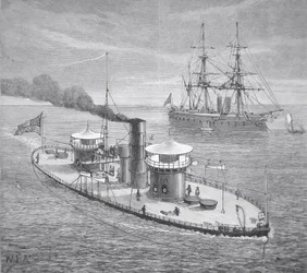 The Miantonoma, twin-turret armoured monitor launched 1863