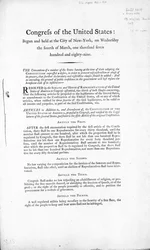 The United States Bill of Rights, completed 1789