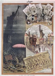 The future of the Statue of Liberty, caricature from Judge magazine around the time of its construction in 1886