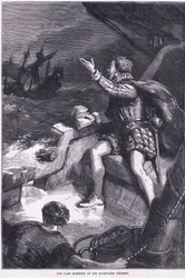 The last moments of Sir Humphrey Gilbert, illustration from Cassell