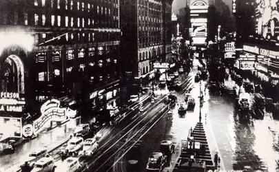 Times Square at Night, New York, c.1930 (after a photo)