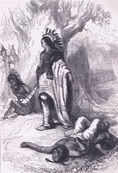 Uncas and Miantonomoh (1643), illustration from Cassell