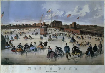 Union Pond, Williamsburg, Brooklyn, engraved by Thomas & Eno, New York
