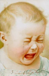 Vintage Graphic of Baby Crying