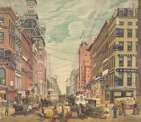 Vintage View of Broadway in New York City, c.1880
