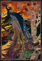 Peacock Panel in Patchwork, c. 1920