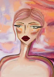 Moody Pink Hair Portrait