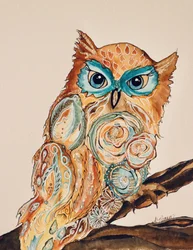 Whimsical Patterned Owl