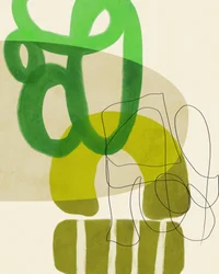 Painted Lines Green Tan 2