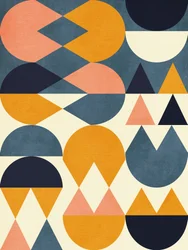 Rainbow Plus Shapes Blue Mustard 6