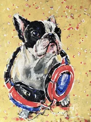 Frenchie with Headphones