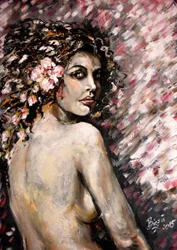 Mysterious Floral Gaze