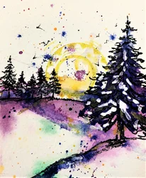 Snowy Forest Glow