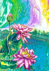 Vibrant Lotus Pond