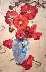 Vibrant Poppies Still Life